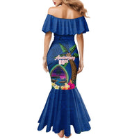 Guam Liberation Day 80th Anniversary Mermaid Dress Palm Tree and Seal Artwork Hibiscus Polynesian Pattern LT03 - Polynesian Pride