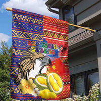 Philippines Kadayawan Garden Flag Filipino Eagle Durian with Polynesian and Igorots Pattern LT03 - Polynesian Pride