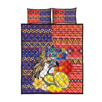 Philippines Kadayawan Quilt Bed Set Filipino Eagle Durian with Polynesian and Igorots Pattern LT03 - Polynesian Pride