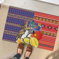Philippines Kadayawan Rubber Doormat Filipino Eagle Durian with Polynesian and Igorots Pattern LT03 - Polynesian Pride