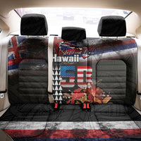 Hawaii Statehood Day Back Car Seat Cover 50th state of the United States Kakau Tattoos and Hibiscus Grunge - Polynesian Pride