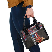 Hawaii Statehood Day Shoulder Handbag 50th state of the United States Kakau Tattoos and Hibiscus Grunge - Polynesian Pride