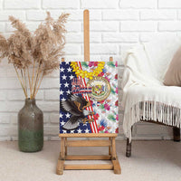 Hawaii and United States Together Canvas Wall Art Seal of Hawaii and Bald Eagle - Polynesian Pride