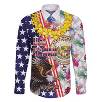 Hawaii and United States Together Family Matching Puletasi and Hawaiian Shirt Seal of Hawaii and Bald Eagle - Polynesian Pride
