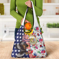 Hawaii and United States Together Grocery Bag Seal of Hawaii and Bald Eagle - Polynesian Pride