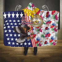Hawaii and United States Together Hooded Blanket Seal of Hawaii and Bald Eagle LT03 - Polynesian Pride