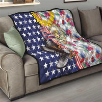 Hawaii and United States Together Quilt Seal of Hawaii and Bald Eagle - Polynesian Pride