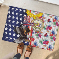 Hawaii and United States Together Rubber Doormat Seal of Hawaii and Bald Eagle LT03 - Polynesian Pride