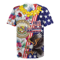 Hawaii and United States Together Rugby Jersey Seal of Hawaii and Bald Eagle LT03 - Polynesian Pride