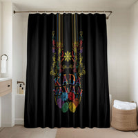 Philippines Kadayawan Festival Bathroom Set Polynesian Tribal Art Barong Style LT03 Shower Curtain Only Black - Polynesian Pride
