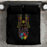 Philippines Kadayawan Festival Bedding Set Polynesian Tribal Art Barong Style LT03 Black - Polynesian Pride