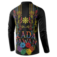 Philippines Kadayawan Festival Button Sweatshirt Polynesian Tribal Art Barong Style LT03 - Polynesian Pride
