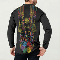 Philippines Kadayawan Festival Button Sweatshirt Polynesian Tribal Art Barong Style LT03 - Polynesian Pride