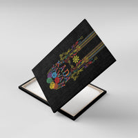 Philippines Kadayawan Festival Canvas Wall Art Polynesian Tribal Art Barong Style LT03 With Frame Black - Polynesian Pride