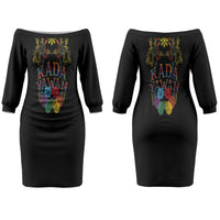 Philippines Kadayawan Festival Couples Matching Off The Shoulder Long Sleeve Dress and Hawaiian Shirt Polynesian Tribal Art Barong Style LT03 - Polynesian Pride
