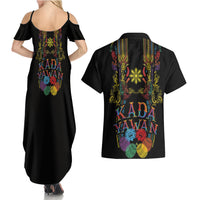 Philippines Kadayawan Festival Couples Matching Summer Maxi Dress and Hawaiian Shirt Polynesian Tribal Art Barong Style LT03 - Polynesian Pride