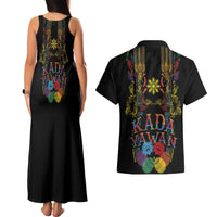 Philippines Kadayawan Festival Couples Matching Tank Maxi Dress and Hawaiian Shirt Polynesian Tribal Art Barong Style LT03 - Polynesian Pride