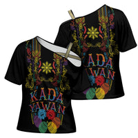 Philippines Kadayawan Festival Cross Shoulder Shirt Polynesian Tribal Art Barong Style LT03 - Polynesian Pride