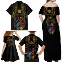 Philippines Kadayawan Festival Family Matching Off Shoulder Maxi Dress and Hawaiian Shirt Polynesian Tribal Art Barong Style LT03 - Polynesian Pride