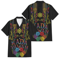 Philippines Kadayawan Festival Family Matching Tank Maxi Dress and Hawaiian Shirt Polynesian Tribal Art Barong Style LT03 Dad's Shirt - Short Sleeve Black - Polynesian Pride