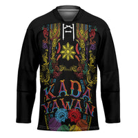 Philippines Kadayawan Festival Hockey Jersey Polynesian Tribal Art Barong Style LT03 Unisex Black - Polynesian Pride