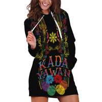 Philippines Kadayawan Festival Hoodie Dress Polynesian Tribal Art Barong Style LT03 Black - Polynesian Pride