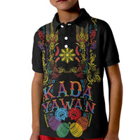 Philippines Kadayawan Festival Kid Polo Shirt Polynesian Tribal Art Barong Style LT03 Kid Black - Polynesian Pride