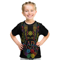 Philippines Kadayawan Festival Kid T Shirt Polynesian Tribal Art Barong Style LT03 Black - Polynesian Pride