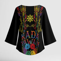Philippines Kadayawan Festival Kimono Sleeve Blouse Polynesian Tribal Art Barong Style LT03 - Polynesian Pride