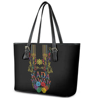 Philippines Kadayawan Festival Leather Tote Bag Polynesian Tribal Art Barong Style LT03 - Polynesian Pride