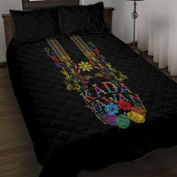 Philippines Kadayawan Festival Quilt Bed Set Polynesian Tribal Art Barong Style LT03 Black - Polynesian Pride