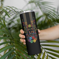 Philippines Kadayawan Festival Skinny Tumbler Polynesian Tribal Art Barong Style LT03 - Polynesian Pride