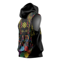 Philippines Kadayawan Festival Sleeveless Hoodie Polynesian Tribal Art Barong Style LT03 - Polynesian Pride