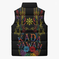 Philippines Kadayawan Festival Sleeveless Puffer Jacket Polynesian Tribal Art Barong Style LT03 - Polynesian Pride