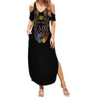 Philippines Kadayawan Festival Summer Maxi Dress Polynesian Tribal Art Barong Style LT03 Women Black - Polynesian Pride