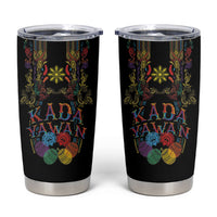 Philippines Kadayawan Festival Tumbler Cup Polynesian Tribal Art Barong Style LT03 Black - Polynesian Pride