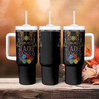 Philippines Kadayawan Festival Tumbler With Handle Polynesian Tribal Art Barong Style LT03 - Polynesian Pride