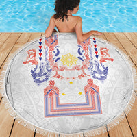 Philippines Barong Style Beach Blanket Polynesian Kakau Art Tattoos with Tribal Filipino Sun LT03 - Polynesian Pride