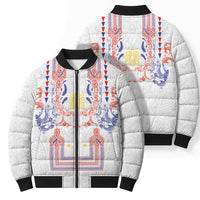Philippines Barong Style Bomber Puffer Jacket Polynesian Kakau Art Tattoos with Tribal Filipino Sun LT03 - Polynesian Pride