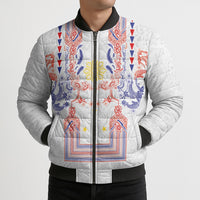 Philippines Barong Style Bomber Puffer Jacket Polynesian Kakau Art Tattoos with Tribal Filipino Sun LT03 - Polynesian Pride