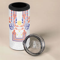 Philippines Barong Style 4 in 1 Can Cooler Tumbler Polynesian Kakau Art Tattoos with Tribal Filipino Sun LT03 - Polynesian Pride