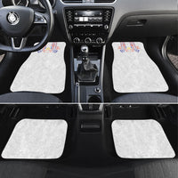 Philippines Barong Style Car Mats Polynesian Kakau Art Tattoos with Tribal Filipino Sun LT03 Set 4pcs White - Polynesian Pride