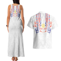 Philippines Barong Style Couples Matching Tank Maxi Dress and Hawaiian Shirt Polynesian Kakau Art Tattoos with Tribal Filipino Sun LT03 - Polynesian Pride