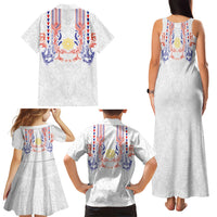 Philippines Barong Style Family Matching Tank Maxi Dress and Hawaiian Shirt Polynesian Kakau Art Tattoos with Tribal Filipino Sun LT03 - Polynesian Pride