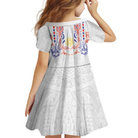 Philippines Barong Style Kid Short Sleeve Dress Polynesian Kakau Art Tattoos with Tribal Filipino Sun LT03 - Polynesian Pride
