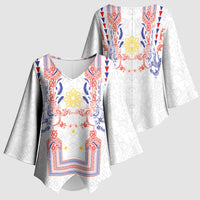 Philippines Barong Style Kimono Sleeve Blouse Polynesian Kakau Art Tattoos with Tribal Filipino Sun LT03 - Polynesian Pride