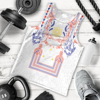 Philippines Barong Style Men Tank Top Polynesian Kakau Art Tattoos with Tribal Filipino Sun LT03 - Polynesian Pride