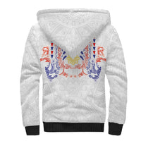 Philippines Barong Style Sherpa Hoodie Polynesian Kakau Art Tattoos with Tribal Filipino Sun LT03 - Polynesian Pride