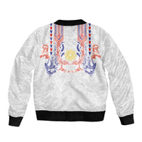 Philippines Barong Style Sleeve Zip Bomber Jacket Polynesian Kakau Art Tattoos with Tribal Filipino Sun LT03 - Polynesian Pride