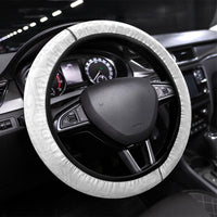 Philippines Barong Style Steering Wheel Cover Polynesian Kakau Art Tattoos with Tribal Filipino Sun LT03 Universal Fit White - Polynesian Pride